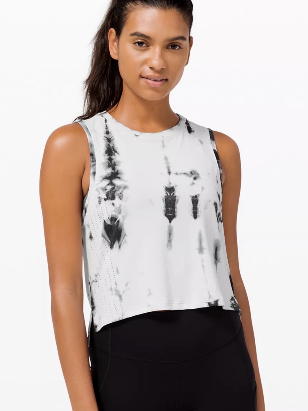 Lululemon Tie-Dye Muscle Tank Top - White/Black
